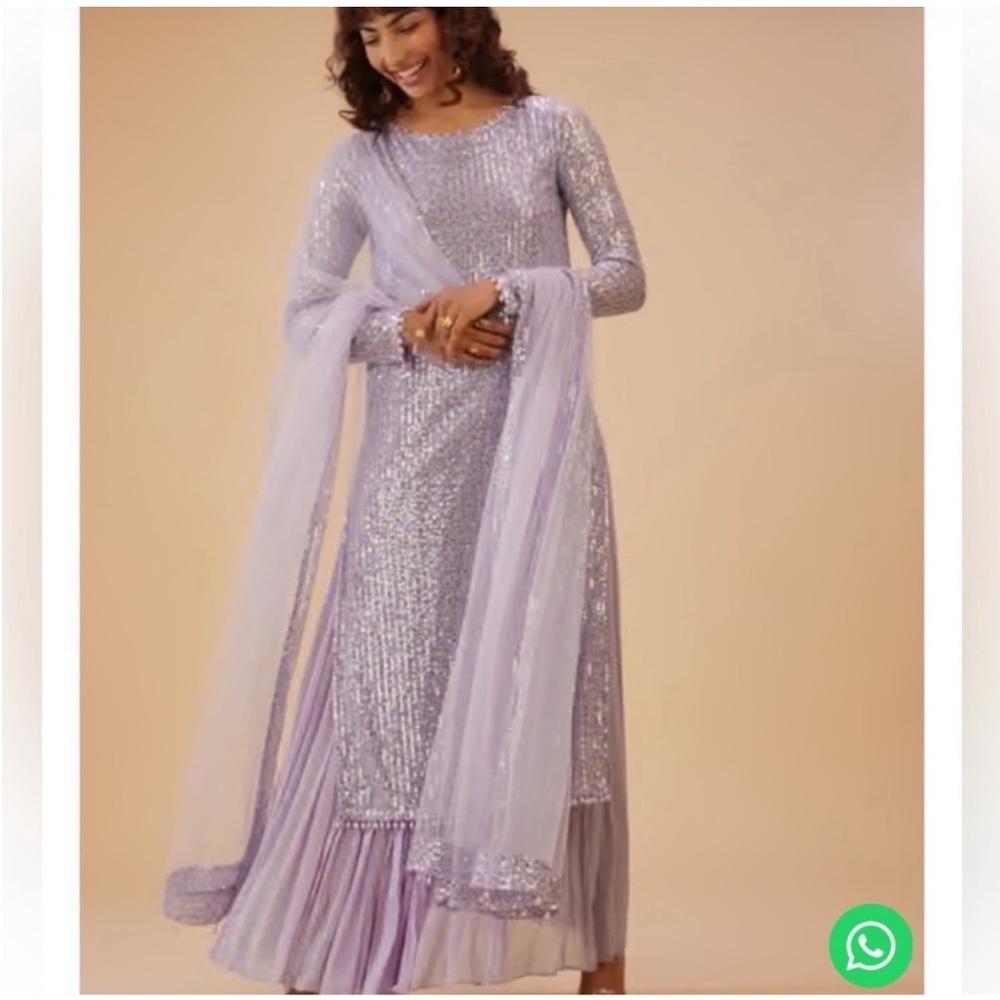 New Lilac Sequin Palazzo Suit